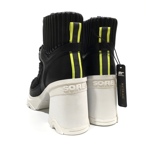 SOREL WATERPROOF BREX HEEL COZY LACE UP BOOT -BLACK -US 8.5 -NEW - Picture 5 of 8